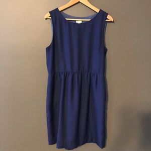 Blue J Crew sleeveless dress with pockets